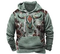 Men's Retro Hoodies - Casual Western Ethnic 3D Printed Hooded Sweatshirt Drawstring Pullover with Pocket
