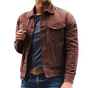 Mens Retro Mod 60S 70S Military Shirt-Jacket Overshirt Denim Short Denim Jacket Mens Vintage Style Trucker Coat Western Classic Style Coat Lightweight Jeans Outerwear Stylish Cowboy Coats