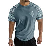 Men's Retro Pattern Short Sleeve T-Shirt - Casual Summer T-Shirt Comfortable Round Neck Top (UK, Alpha, S, Regular, Regular, Retro Print12)