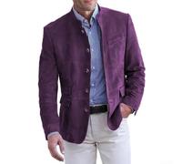 Men's Retro Suit Jacket for slim for Fit Stretch for blazer with Jacquard Floral Design for Office Work Daily Wear Holiday Vacation Club Events All Season Comfortable Polyester Fabric Sizes (Purple S)