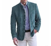 Men's Retro Suit Jacket for slim for Fit Stretch for blazer with Jacquard Floral Design for Office Work Daily Wear Holiday Vacation Club Events All Season Comfortable Polyester Fabric (Sea Blue S)
