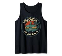 Mens Retro Surfers s My Office is Out Back s Beach Lover Tank Top