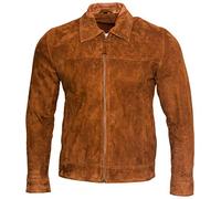 Retro Goat Suede Leather Harington Jacket-Zurich Infinity Leather Tan S