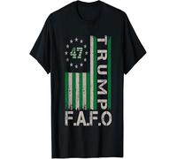 Men's Retro Trump FAFO Graphic Patriotic Canadian Flag Design with Find Out US Flag Print T Shirt Multicolor