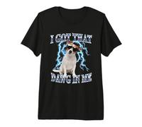Mens Retro Vintage Heavy Metal Rock Jack Russell Terrier Dog Premium T-Shirt
