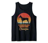 Mens Retro Vintage Sunset Doberman Pinscher Grandpa Tank Top