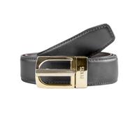 Men's Reversible Leather Belt with Gold and Nickel Buckle
