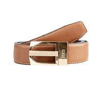 Men's Reversible Leather Belt with Gold and Nickel Buckle - BLACK/TAN / XL