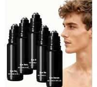 Men's Revitalizing Eyes Balm, Eyes Cream for Darker Circles, Anti Aging Eyes Balm, with Caffeine and Cooling Rollers, Diminish Puffiness, Darker Circles and Fine Lines, 360° Massage Ball (5PCS)