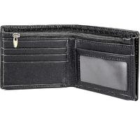 Men's RFID Blocking Wallet Cowboy Genuine Natural Crazy Horse Leather Bifold Wallet for Men with Zipper (Black)