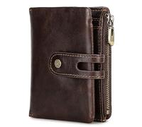 Mens RFID Blocking Wallet Soft Leather Origin for Men Multi-Function Wallet Compatible with AirTag Credit Card Holder (Coffee-c2203)