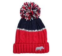 Mens Rhino Chunky Cable Knit Thermal Bobble Hat (Red & Navy)