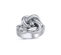 Mens Rhodium Plated Silver Celtic Knot Love Ring 18mm - ARN086 Jewelco London White Y