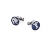 Men's Rhodium Plated World Map Cufflinks