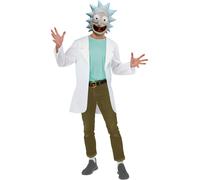 Mens Rick Costume Rick And Morty TV Show Cartoon Stag Adult Fancy Dress Outfit