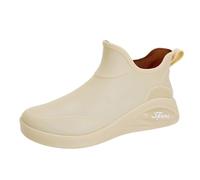 Men's Riding Boots, Short Rain Shoes, Waterproof Wellington Boots, Plain Garden Shoes, Non-Slip Wellington Boots, Casual Slip-On Boots, Flat Mouth Outdoor Shoes, Washable Boots, khaki, 9 UK