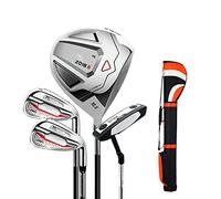 Men's Right Hand Golf Club Set, Golf Professional Game Club with Ball Bag, Ultra Light Graphite Carbon Steel Shaft, High Rebound Casting Titanium Alloy