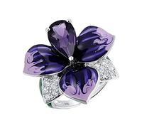 Mens Ring Pack Women's Sparkling Diamond Butterfly Finger Ring Promise Ring Zirconia Ring Engagement Ring (Purple, 7)