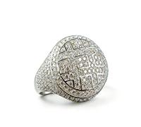 Men's Ring Silver Cluster Iced Out Lab Simulated Diamond Band Micropave Bling Ring Men's Hip Hop Ring Band Ring Personalised Jewellery ICY Hip Hop Round Cluster Men's Ring, Size 10