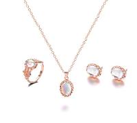 Men's Rings Black Red Artificial Set Necklace Ring Women Stone Earring Blinding Accessories, one size, Metal, No Gemstone