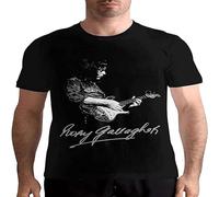 Mens Ro-Ry Galla-Gher Pure Cotton Comfortable Adult Top Unisex 100% Cotton Short-Sleeve T-Shirts Black O Neck Tee