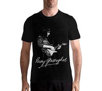 Mens Ro-Ry Galla-Gher Round Neck Pure Cotton Short Sleeve Comfortable Adult T-Shirt Top Black