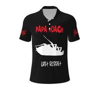 Men's Roach Music Rock Band Papa Polo Shirt Short Sleeve T-Shirt for Man Business Commute Tops Multicolor L