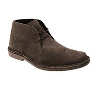Mens Roamers Fashion Desert Boots - Dark Brown Real Suede, Mens UK 10 / EU 44