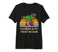 Mens Roaring into First Grade Dinosaur T-Rex Back to School Boys Premium T-Shirt