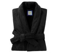Men's Robe,Pure Cotton Robe for Men,Absorbent Bathrobe,Luxurious Terry Cloth Bathrobe with Shawl Collar (UK, Alpha, XL, XXL, Regular, Regular, Black)