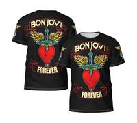 Men's Rock Band Bon Summer T-Shirt Multi-Sided Graphic Short-Sleeve Novelty Cool Shirts Multicoloured S