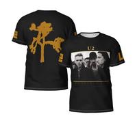 Men's Rock Band Music 2U Short Sleeve T-Shirts Stylish Versatile Summer Tees Multi-Sided Printed Shirt Multicoloured L