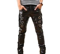 Men's Rock Steam Punk Slim Fit Faux Leather Trousers