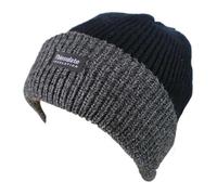 Mens Rockjock Ribbed Black & Grey Contrast Thinsulate Lined Hat | Lightweight Premium Quality Stretchy Soft Winter Hat | Comfortable Breathable & Machine Washable | Best for Winter Season