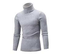 Mens Roll Neck Jumper Turtleneck Pullover Knitted Sweater Solid Color Turtleneck Thermal Turtleneck Sweater Jumper Slim Fit Casual Jumpers High Roll Neck Knit Sweater