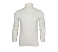 Mens Roll Neck Jumper Xact 100% Cotton Knitted Long Sleeve Polo Neck Sweater