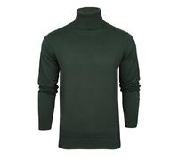 Mens Roll Neck Jumper Xact 100% Cotton Knitted Long Sleeve Polo Neck Sweater