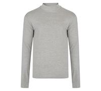 Mens Roll Neck Polo Turtle Neck Cotton Blend Plain Long Sleeve Top M to 3XL New (Lt Grey - 3XL)