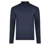 Mens Roll Neck Polo Turtle Neck Cotton Blend Plain Long Sleeve Top M to 3XL New (Navy - 3XL)