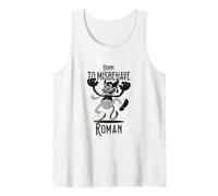 Mens Roman - Cool Boy Name with Cute Devil - Born to Misbehave Tank Top