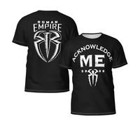 Men's Roman Wrestler Reigns Printed Crewneck Shirt Classic and Versatile Tops Comfortable and Breathable Shirt Multicolor XXL