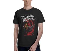 Men's Romance Rock Band My Chemical Cotton T-Shirts Classic Crewneck Short Sleeves Simple&Versatile Daily Commute Essential Black L