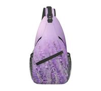 Men's Romantic Purple Lavender Print Crossbody Sling Bag - Casual Shoulder Backpack with Adjustable Strap for Running, Hiking & Daily Commutes