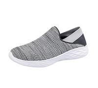 Men's Rome Slip On Low Rocker Bottom Comfort Arch Support Walking Shoes, Running Tennis Shoes | Leisure Street Running Shoes Fashion Lightweight Breathable Slip On Shoes, gray, 8 UK