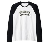 Mens Rookie Dad 2026 First Time Father New Dad Announcement Raglan Baseball Tee