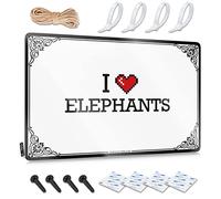 Mens Room Sign I Love Elephants Tin Sign Metal Vintage Signs Office Tin Sign(30X40CM)