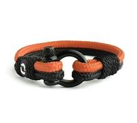 Mens Rope Bracelet - Stainless Steel Black Shackle, Extremely Durable and Scratch Resistant Waterproof Paracord, Handmade, Nautical Wristband for Men, 6.5 UK, Rope