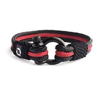 Mens Rope Bracelet - Stainless Steel Black Shackle, Extremely Durable and Scratch Resistant Waterproof Paracord, Handmade, Nautical Wristband for Men, 7.25, Rope