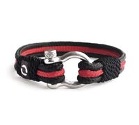 Mens Rope Bracelet - Stainless Steel Silver Shackle, Extremely Durable and Scratch Resistant Waterproof Paracord, Handmade, Nautical Wristband for Men, 7 25 inch, Rope