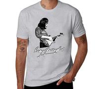 Men's Rory 100% Cotton Gallagher Crew Neck T-Shirt Logo Print Soft Comfortable Short Sleeve Tee, for Music Fans